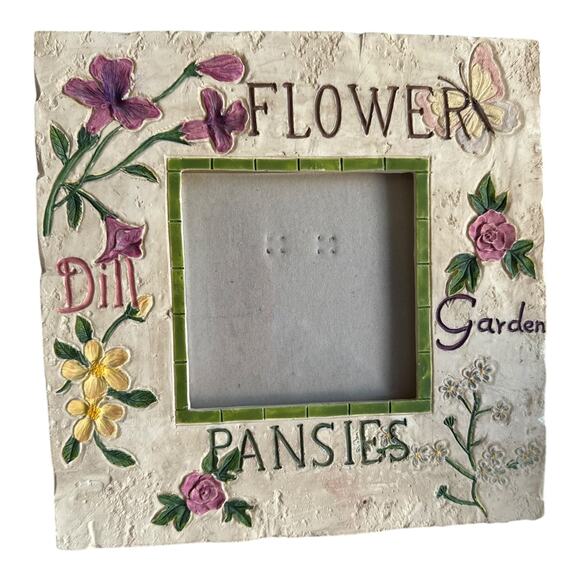 TJMAXX Other - Vtg Photo Frame Square 3x3 Picture Floral Garden Pansies Dill Flowers Home Decor